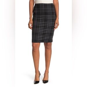 philosophy Gray Plaid Stretch Pencil Skirt Small‎